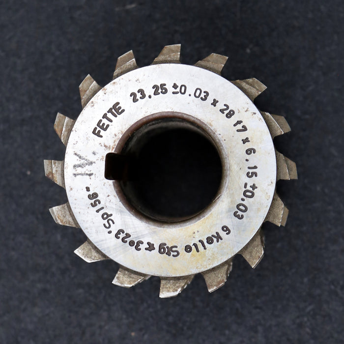 Bild des Artikels FETTE-Keilwellen-Wälzfräser-spline-hob-6-Keile-23,25x28x6,15mm-mit-Höcker-1gg.Re