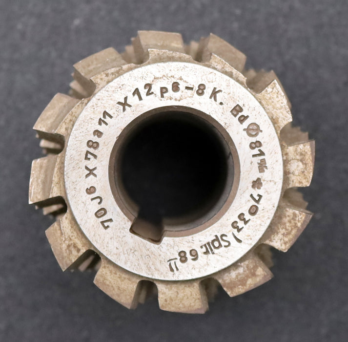 Bild des Artikels Eska-Keilwellen-Wälzfräser-8-Keile-70x78x12mm-mit-Höcker-Ø78x81xØ32mm-mit-LKN