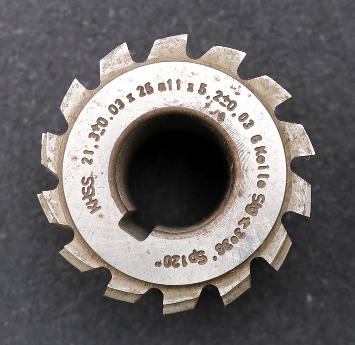 Bild des Artikels FETTE-Keilwellen-Wälzfräser-6-Keile-21,3x25x5,2mm-mit-Höcker-Ø63x61xØ27mm-LKN