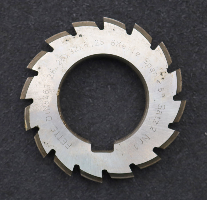 Bild des Artikels ESKA-Keilwellen-Formfräser-spline-cutter-6-Keile-DIN5462-28x32x7mm-Rest:-95%