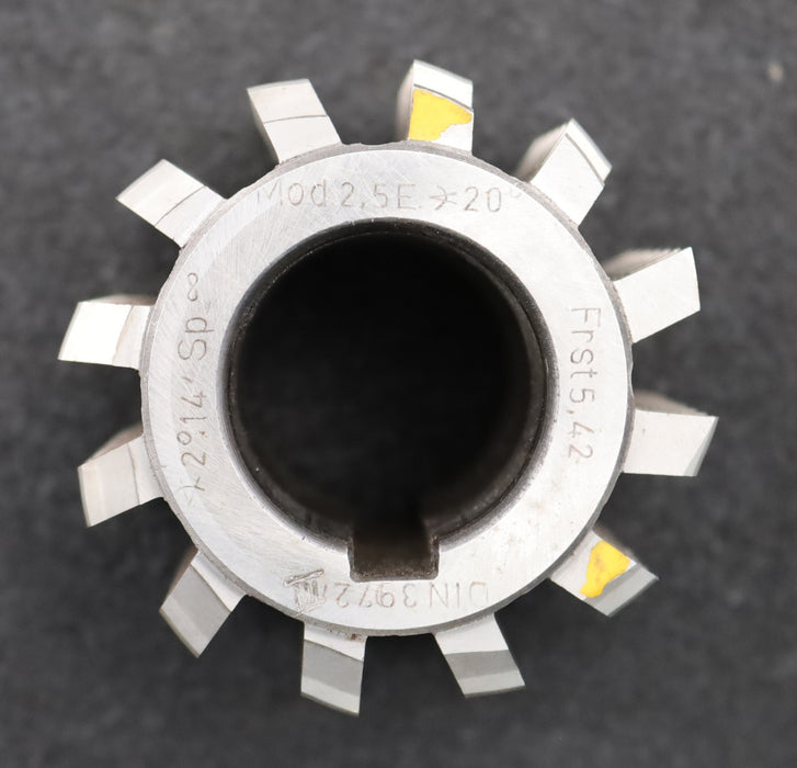 Bild des Artikels PWS-Zahnrad-Wälzfräser-gear-hob-m=-2,5mm-BPIII-DIN-3972-EGW-20°-Ø69x60xØ32mm