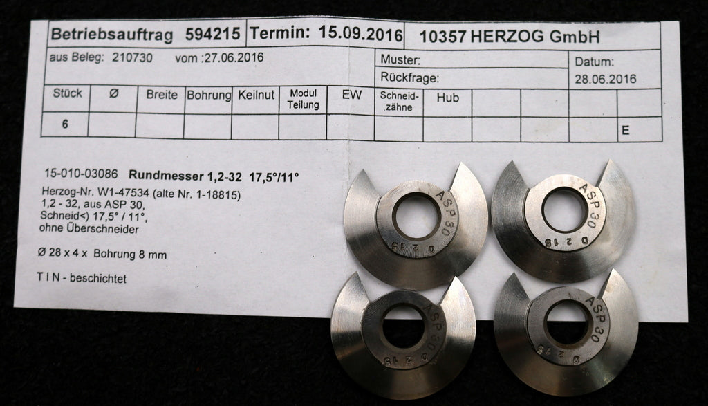 Bild des Artikels DOLD-Rundmesser-für-KLINGELNBERG-FK41-m=0,6-1,2-32-17,5°-/-11°EGW-Ø28x4xØ8mm