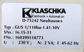 Bild des Artikels KLASCHKA-Spannungsregler-0,5-10V-GUS-1/110ba-1.41-10V-SNr.-16.15-31-230V-2VA