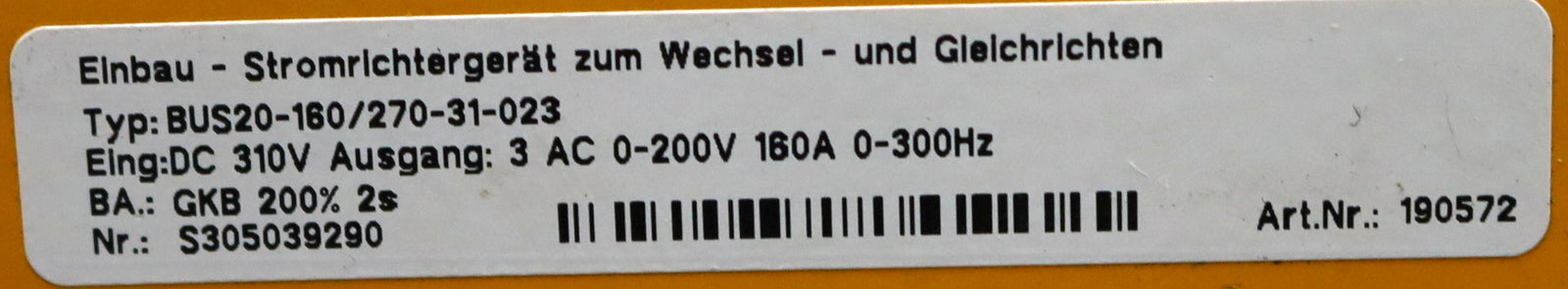 Bild des Artikels BAUMÜLLER-Einbau-Stromrichtergerät-Servo-Drive-Baumüller-BUS20-160/270-31-023