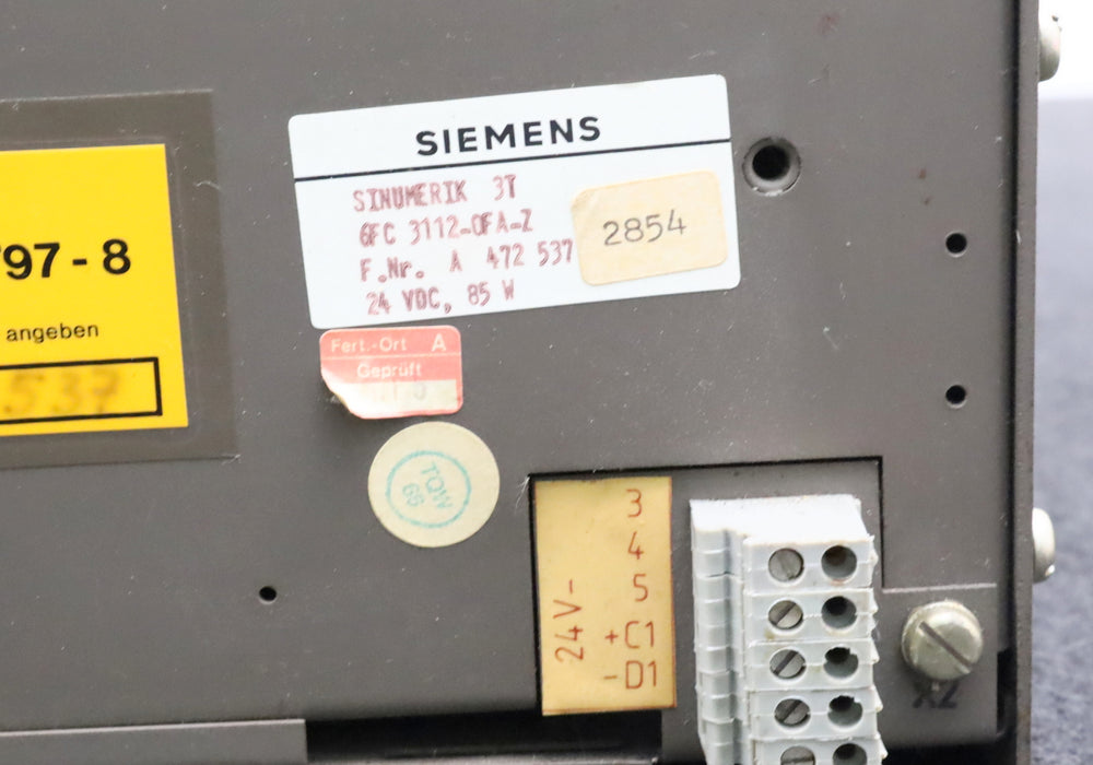 Bild des Artikels SIEMENS-SINUMERIK-3T-6FC3112-0FA-Z-24VDC-85W-komplett-bestückt-gebraucht
