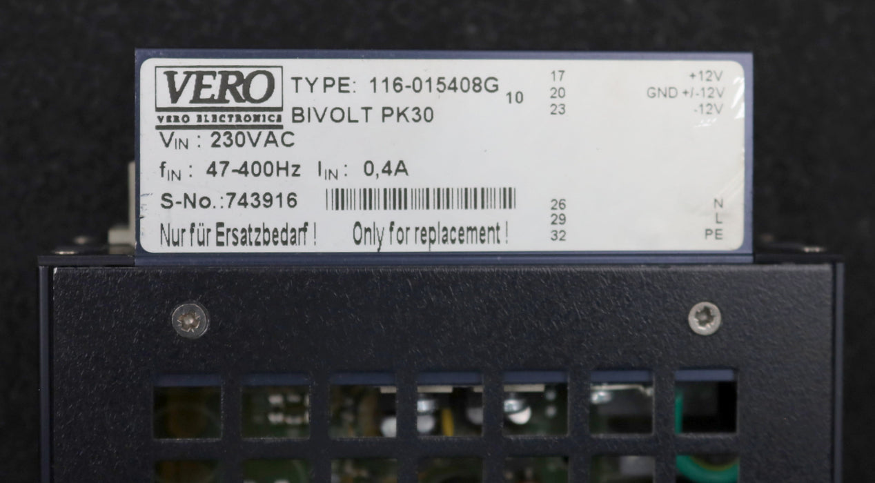 Bild des Artikels VERO-Netzteil-Type-116-015408G-BIVOLT-PK-30-Input-230VAC-47-400Hz-S-No.-743916
