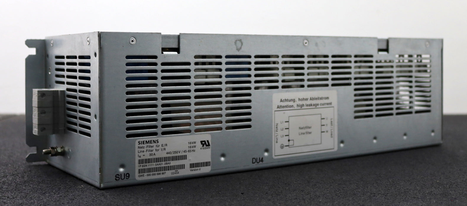 Bild des Artikels SIEMENS-Netzfilter-für-E/R-6SN1111-0AA01-2BA0-16kW-30A-440/250V-45-65Hz