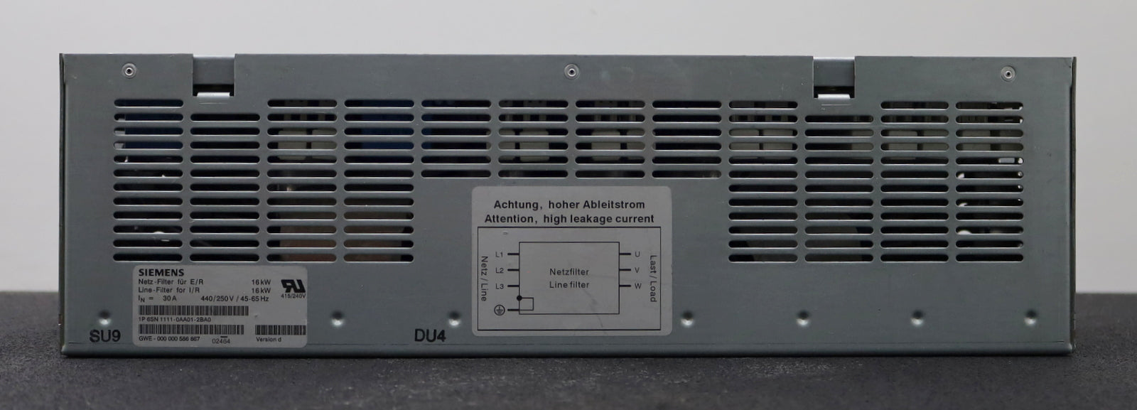 Bild des Artikels SIEMENS-Netzfilter-für-E/R-6SN1111-0AA01-2BA0-16kW-30A-440/250V-45-65Hz