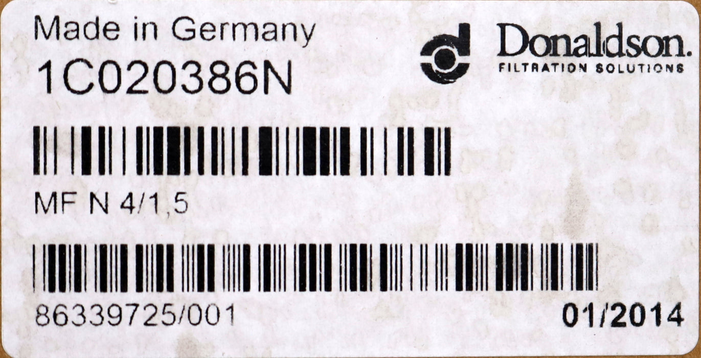 Bild des Artikels DONALDSON-Filter-Element-MF-N-4/1,5-1C020386N-Länge-126mm-(4.96-Zoll)-unbenutzt