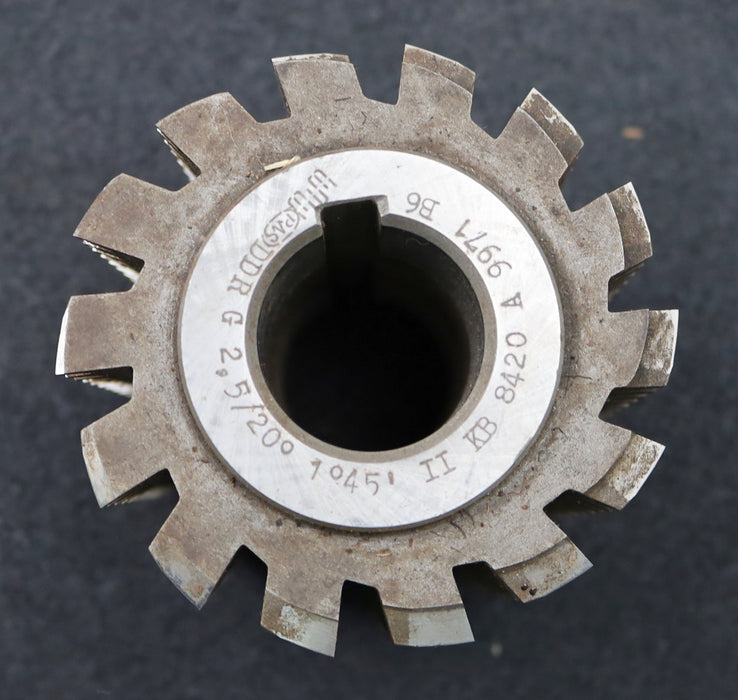 Bild des Artikels PWS-Zahnrad-Wälzfräser-m=2,5mm-BPII-DIN-3972-EGW-20°-Ø90x88xØ32mm-14-Spannuten