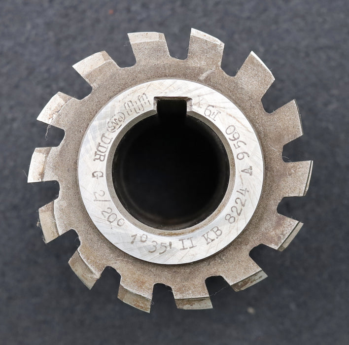 Bild des Artikels PWS-Zahnrad-Wälzfräser-m=2,0mm-BPII-DIN-3972-EGW-20°-Ø80x71xØ32mm-14-Spannuten
