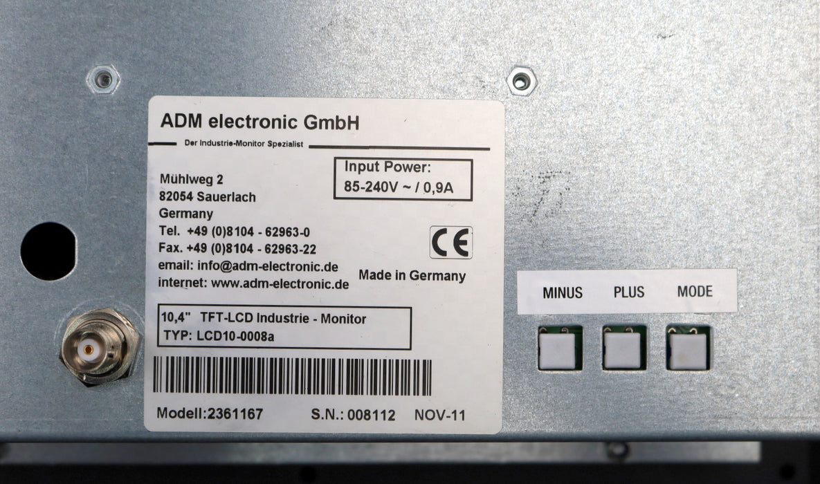 Bild des Artikels ADM-10,4"-TFT-Monitor-LCD10-0008a-Bildschirmfläche-211x159mm