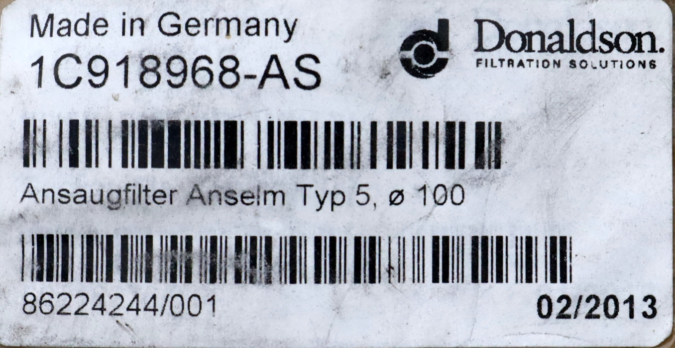 Bild des Artikels DONALDSON-Ansaugfilter-ANSELM-Typ-5-Ø-100mm-Gesamtlänge-168mm-unbenutzt