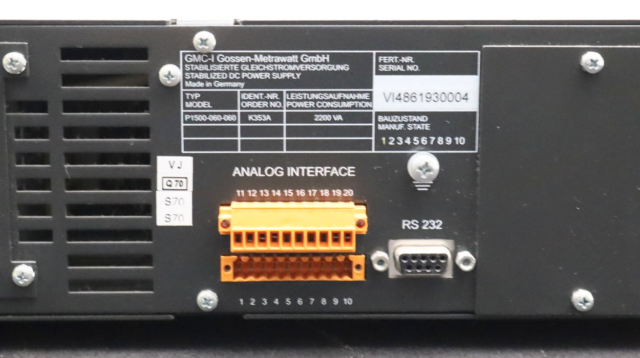Bild des Artikels GOSSEN-METRAWATT-Labornetzgerät-1500W-SYSCON-60-60-System-P1500-für-DC-Einsatz