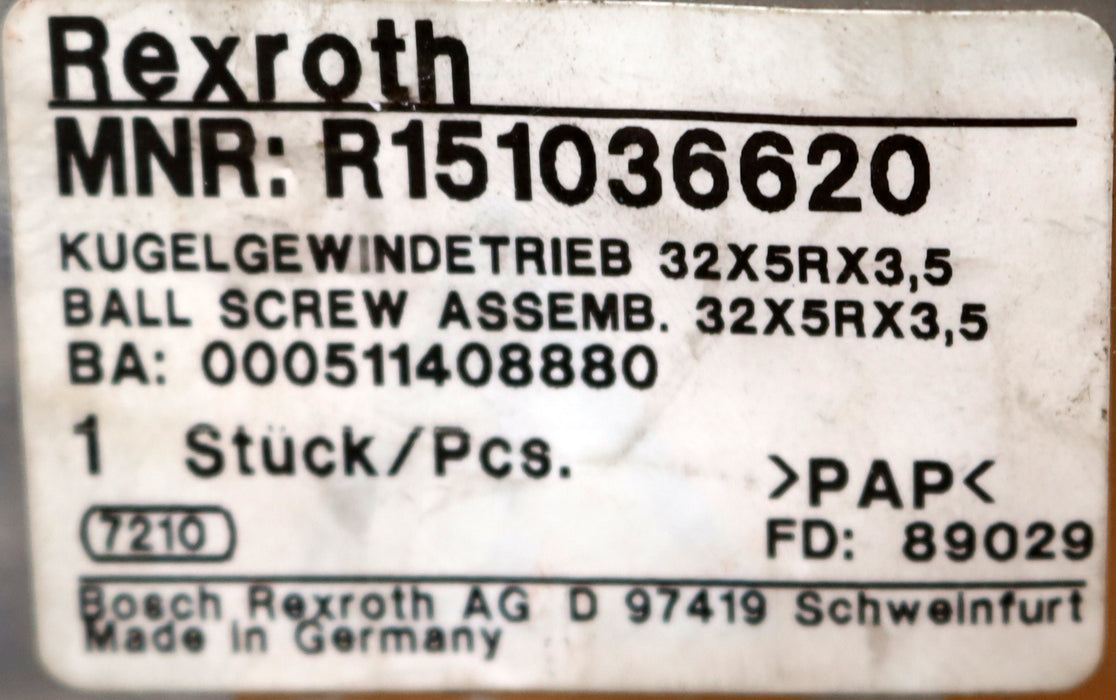 Bild des Artikels REXROTH-Kugelgewindetrieb-32-x-5R-x-3,5-Gesamtlänge-465mm-unbenutzt-in-OVP