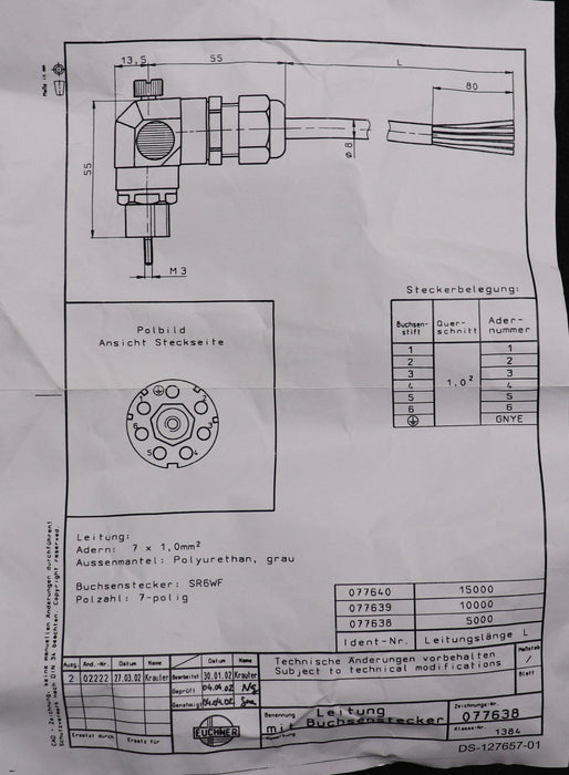 Bild des Artikels EUCHNER-Anschlussleitung-mit-Steckverbinder-SR6-C-R22F07-07X1,0PU15,0-MA-077640