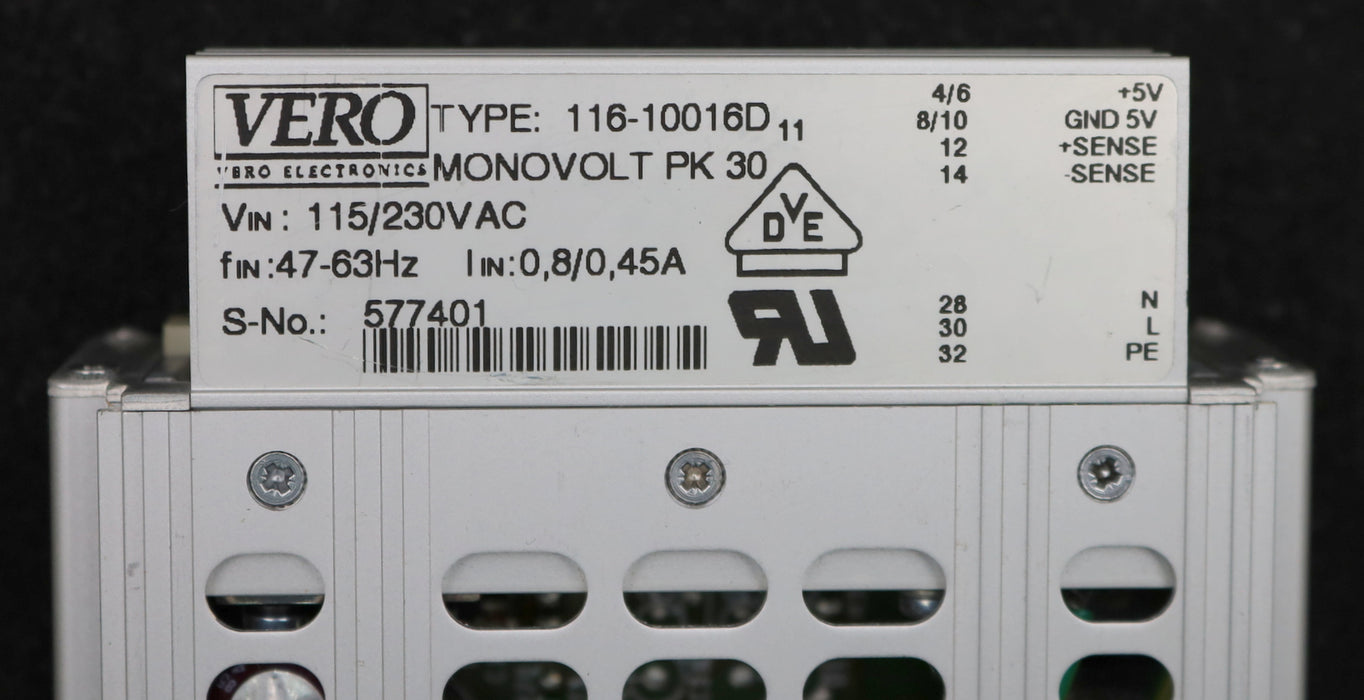 Bild des Artikels VERO-MONOVOLT-PK30-Netzteil-TYPE:-116-10016D-Vin:-115/230VAC-fin:-47-63Hz