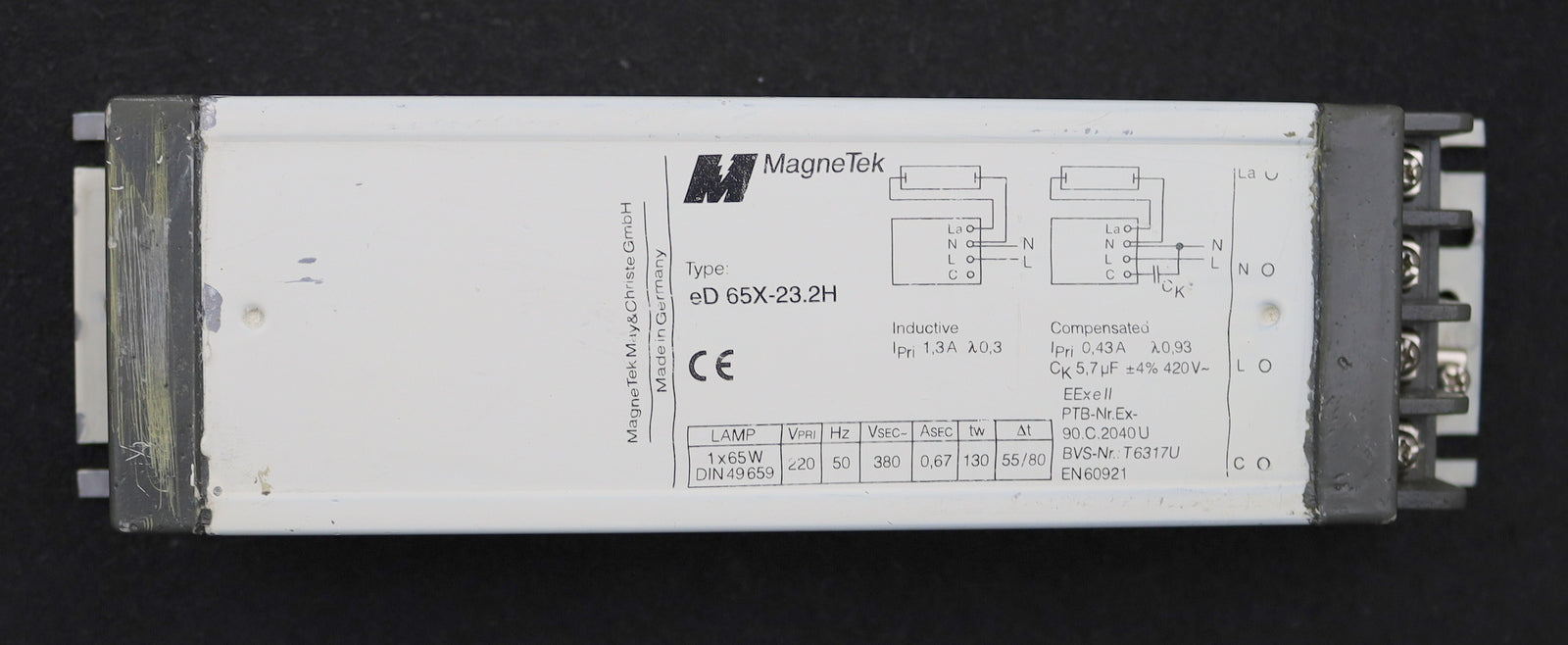 Bild des Artikels MAY-&-CHRISTE-MAGNETEK-Vorschaltgerät-eD-65X-23.2H-Lamp-1x65W-DIN49659