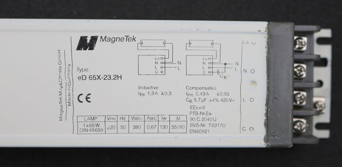 Bild des Artikels MAY-&-CHRISTE-MAGNETEK-Vorschaltgerät-eD-65X-23.2H-Lamp-1x65W-DIN49659