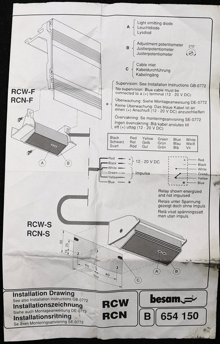 Bild des Artikels BESAM-Bewegungsmelder-Type-RCW-Art.No.-653885-24.125GHz-12-20VDC-0,15A
