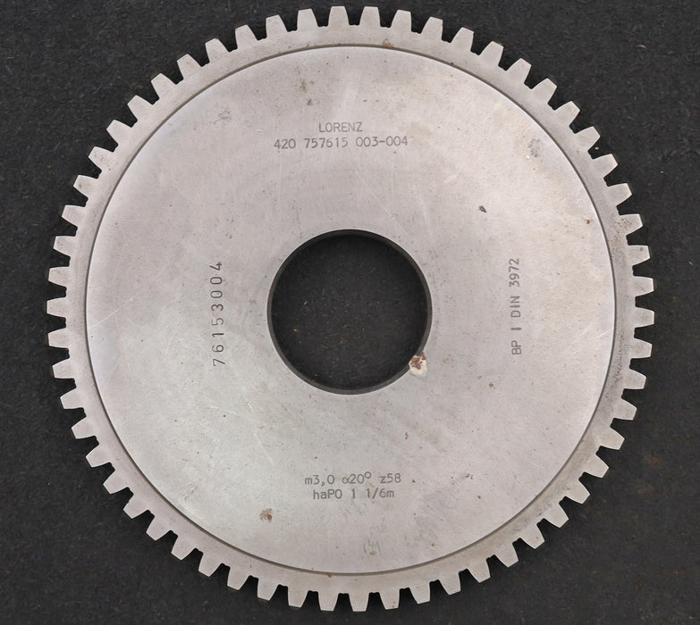 Bild des Artikels LORENZ-Scheibenschneidrad-m=-3mm-EGW-20°-Z=-58-haP0-1-1/6m-BP-I-DIN3972