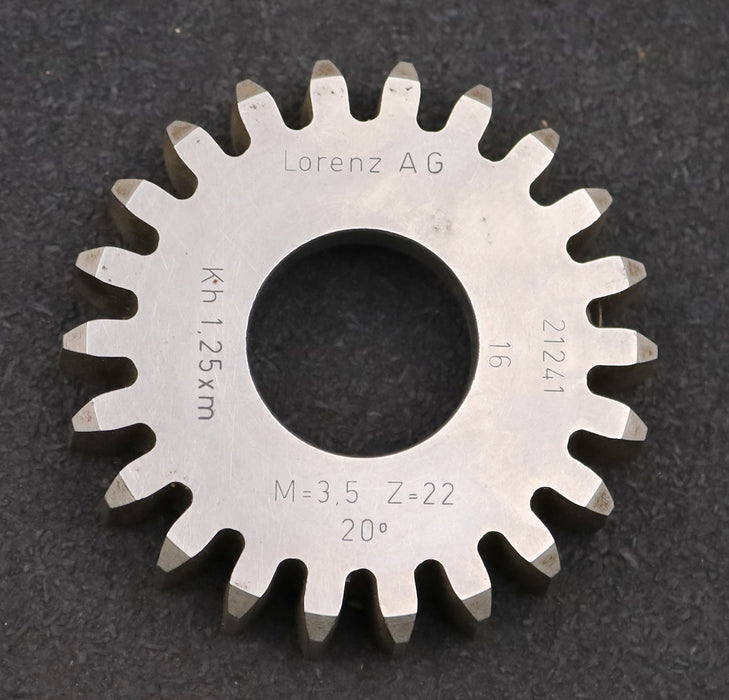Bild des Artikels LORENZ-Scheibenschneidrad-m=-3,5mm-EGW-20°-Z=-22-Kh=-1,25xm-Ø87x21xØ1-3/4"