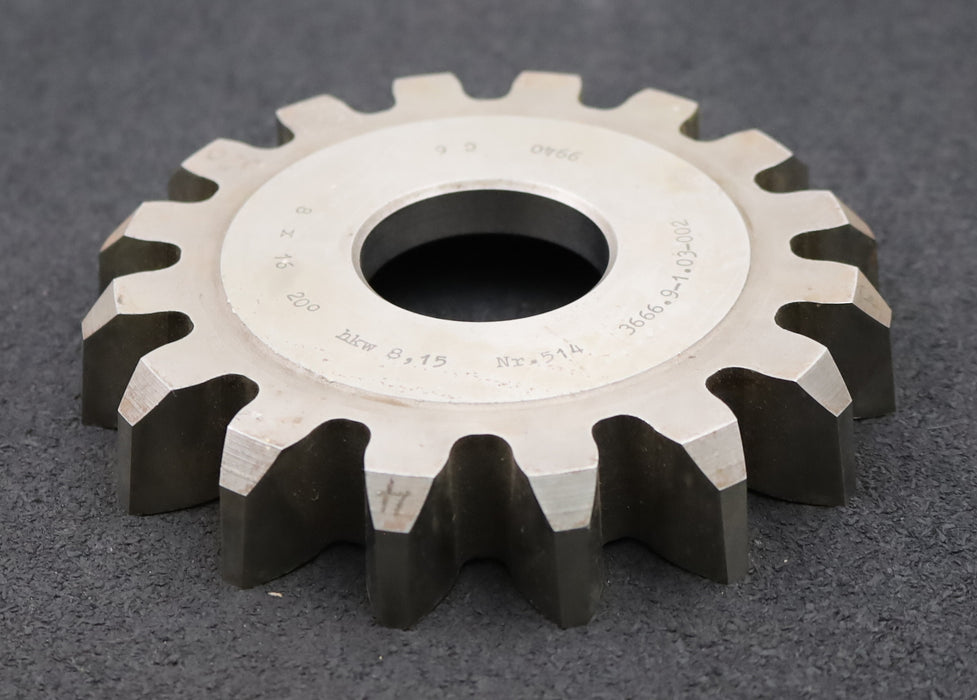 Bild des Artikels Scheibenschneidrad-m=-8mm-EGW-20°-Z=-16-hkw=-8,15-Ø149x25xØ1-3/4"-gebraucht