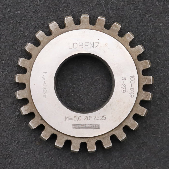Bild des Artikels LORENZ-Scheibenschneidrad-m=-3mm-EGW-20°-Z=-25-hkw=-0,65m-Ø79x15xØ1-1/4"
