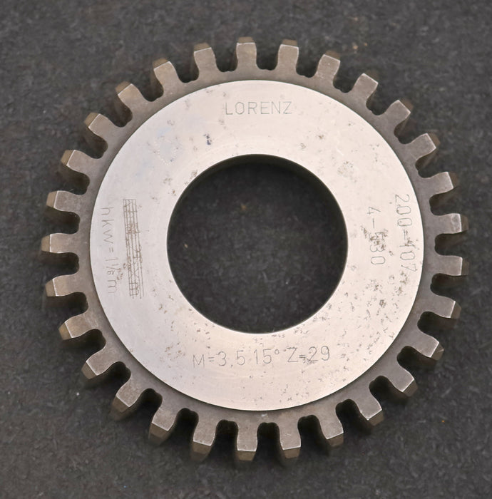 Bild des Artikels LORENZ-Scheibenschneidrad-m=-3,5mm-EGW-20°-Z=-29-hkw=-1-1/6m-Ø111x24xØ1-3/4"