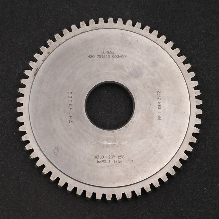 Bild des Artikels LORENZ-Scheibenschneidrad-m=-3,0mm-EGW-20°-Z=-58-haP0=-1-1/6m-BP-I-DIN3972