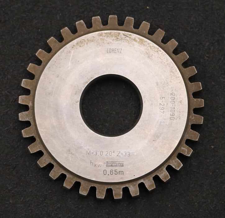 Bild des Artikels LORENZ-Scheibenschneidrad-m=-3,0mm-EGW-20°-Z=-33-hkw=-0,65m-Ø101x10xØ1-1/4"