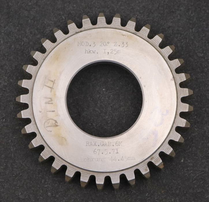 Bild des Artikels RAXA-GARANT-Scheibenschneidrad-m=-3mm-EGW-20°-Z=-33-hkw=-1,25m-Ø107x20xØ1-3/4"