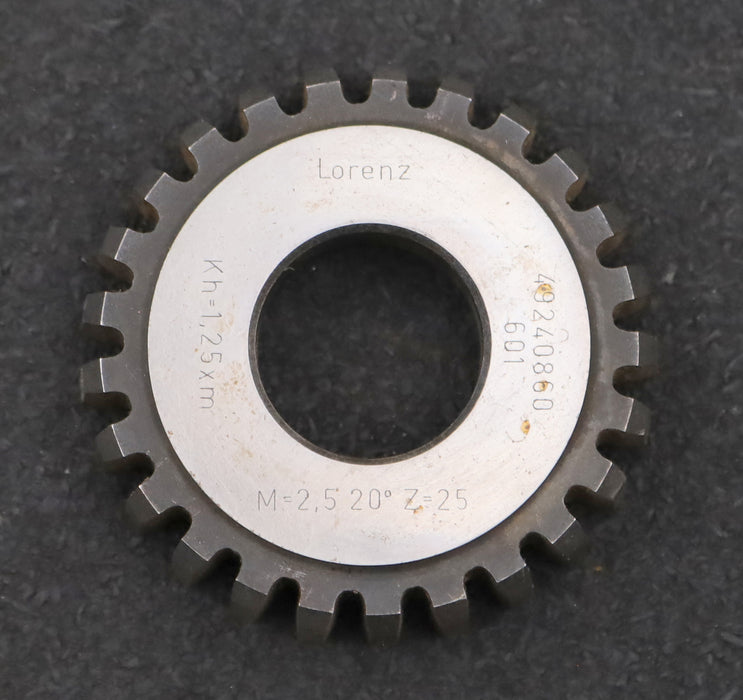 Bild des Artikels LORENZ-Scheibenschneidrad-m=-2,5mm-EGW-20°-Z=-25-hkw=-1,25xm-Ø66x15xØ25mm