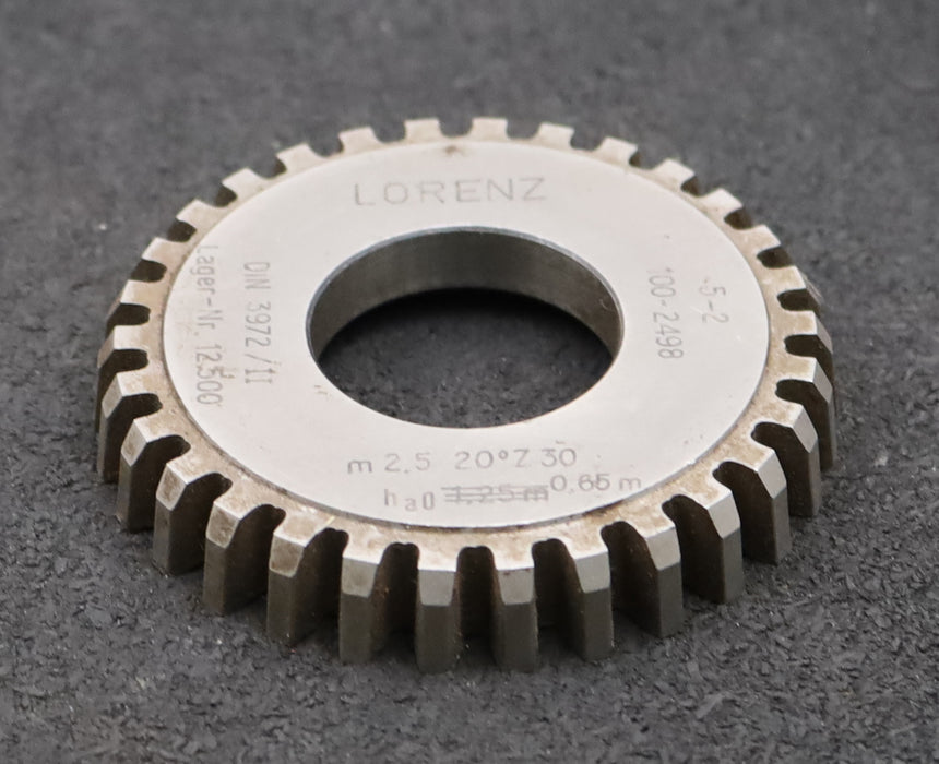 Bild des Artikels LORENZ-Scheibenschneidrad-m=-2,5mm-EGW-20°-Z=-30-ha0=-0,65m-Ø77x12xØ1-1/4''