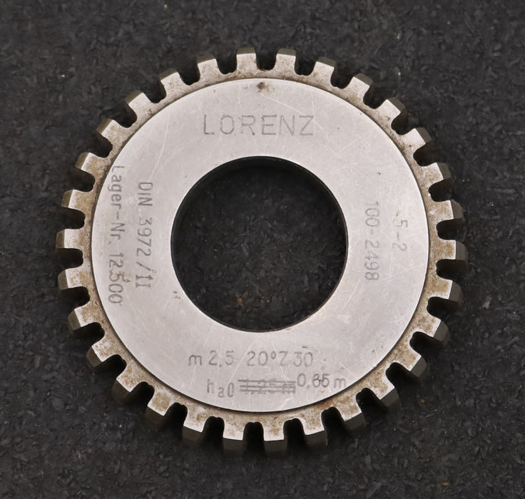 Bild des Artikels LORENZ-Scheibenschneidrad-m=-2,5mm-EGW-20°-Z=-30-ha0=-0,65m-Ø77x12xØ1-1/4''