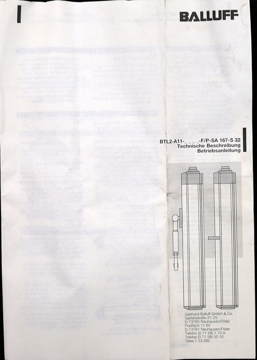 Bild des Artikels BALLUFF-MICROPULSE-Transsonar-Wegaufnehmer-BTL2-A11-0200-F-SA167-S32-110245