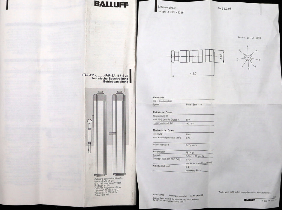 Bild des Artikels BALLUFF-MICROPULSE-Transsonar-Wegaufnehmer-BTL2-A11-0500-P-SA167-S32-110083