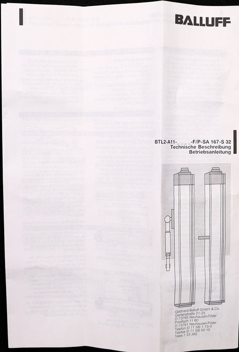 Bild des Artikels BALLUFF-MICROPULSE-Transsonar-Wegaufnehmer-BTL2-A11-0500-F-SA167-S32