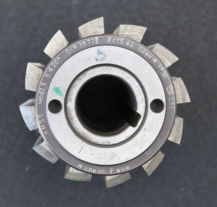 Bild des Artikels FETTE-Zahnrad-Wälzfräser-m=-2,5mm-EGW-20°-BPII-DIN-3972-Ø98x105xØ32mm-mit-LKN