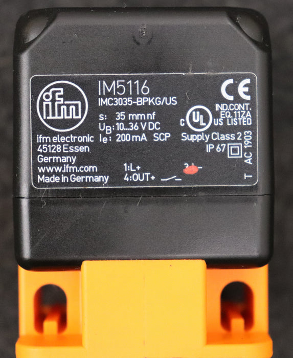 Bild des Artikels IFM-induktiver-Sensor-IM5116-IMC3035-BPKG/US-S:-35mm-nf-UB:-10…36VDC-le:-200mA