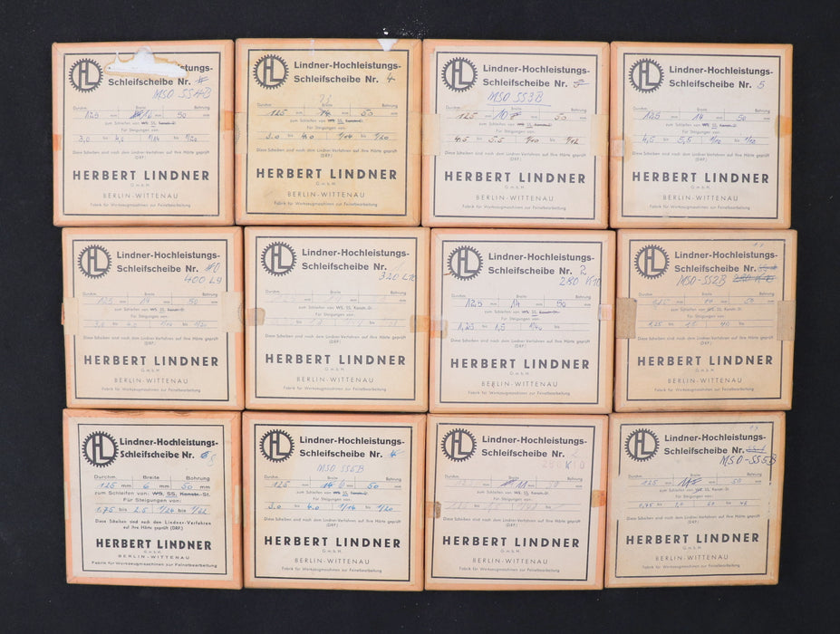 Bild des Artikels LINDNER-Konvolut-Schleifscheiben-f.-LINDNER-Gewindeschleifmaschinen-AußenØ-125mm