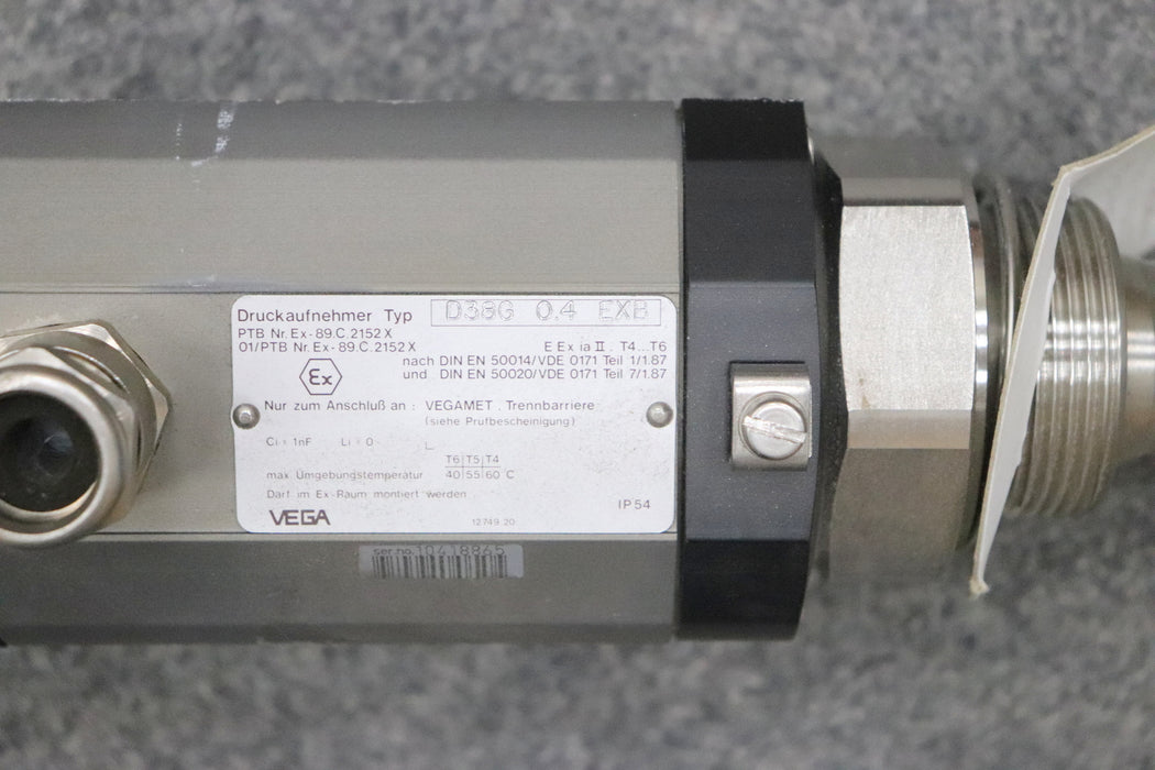 Bild des Artikels VEGA-Druckaufnehmer-Typ-D38G-0.4-EXB-Messlangen-Länge-2700mm-Drucksensor