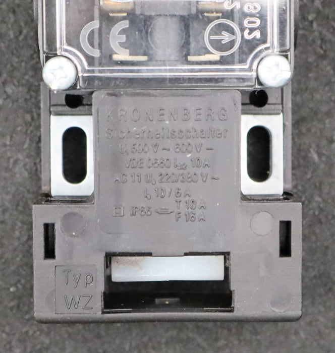 Bild des Artikels KRONEBERG-Sicherheitsschalter-Typ-WZ-bodenseitig-betätigt-für-Vestner-Aufüge;
