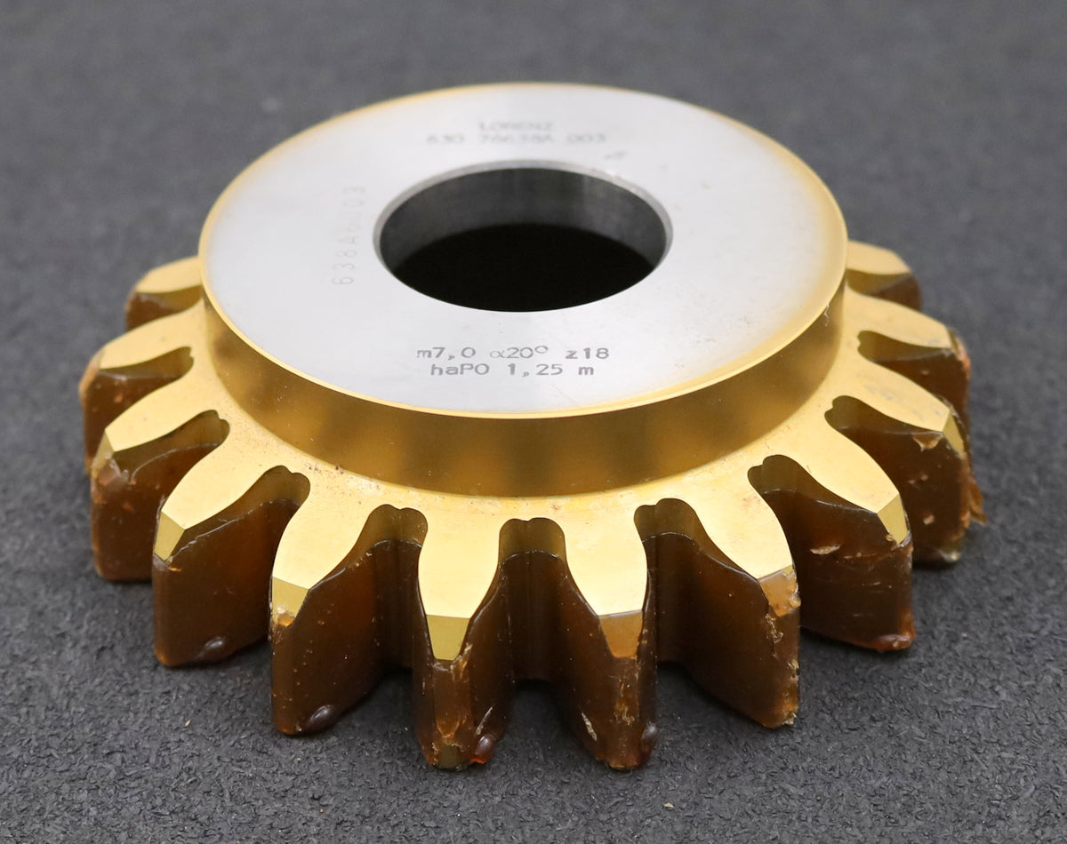 LORENZ Glockenschneidrad Vorschneider m= 7mm EGW 20° Zähnezahl= 18 haP ...