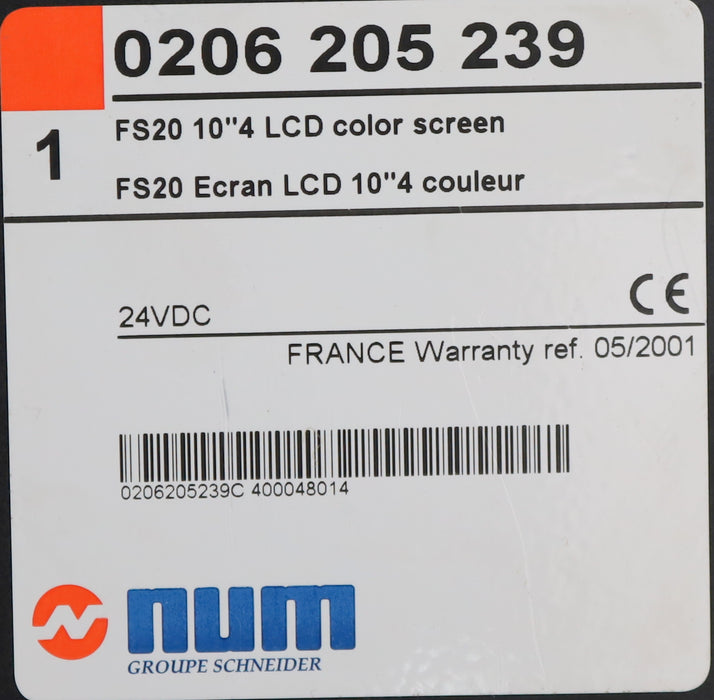 Bild des Artikels NUM-10.4"-LCD-Monitor-color-FS20-No.-0206-205-239-24VDC-BJ-2001-geprüft