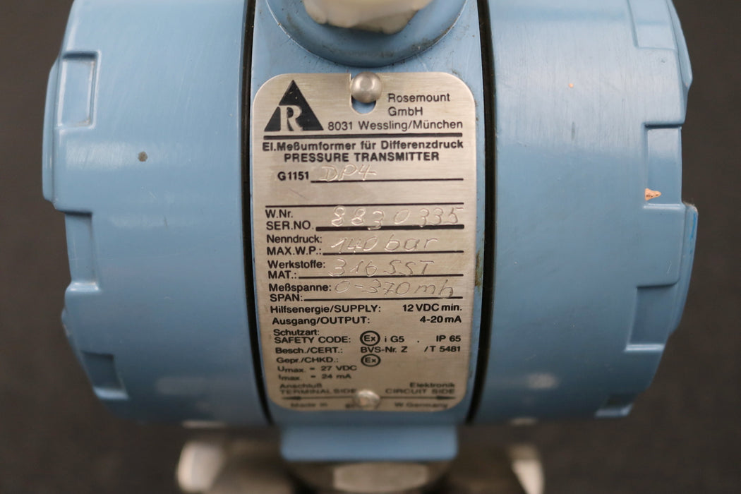 Bild des Artikels ROSEMOUNT-El.-Messumformer-für-Differenzdruck-DP4-DN5-PN160-Nenndruck-140bar-