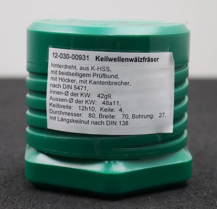 Bild des Artikels DOLD-Keilwellen-Wälzfräser-spline-hob-DIN-5471-4-Keile-42g9x48a11x12h10