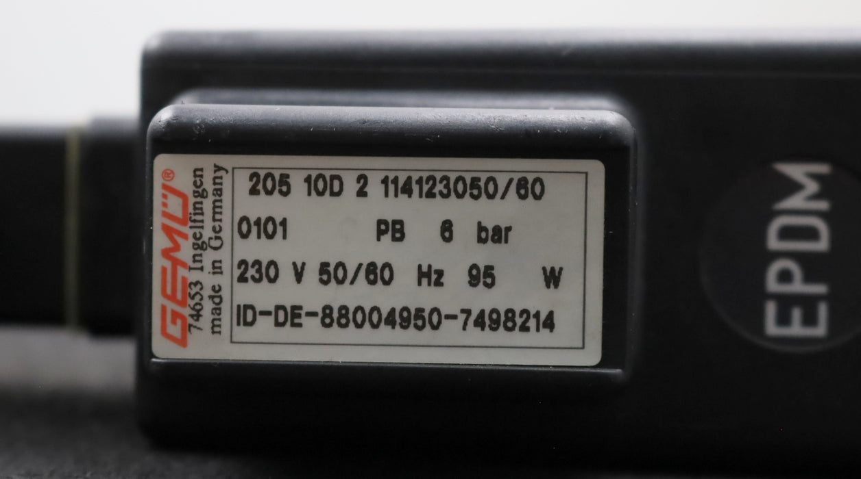 Bild des Artikels GEMÜ-Magnetventil-Typ-205-10D-2-114123050/60-0101-P-6bar-230V-50/60Hz-95W-DN10