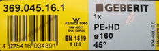 Bild des Artikels GEBERIT-Winkel-45°-Art.Nr.-369.045.16.1-Ø160mm-PE-HD-unbenutzt
