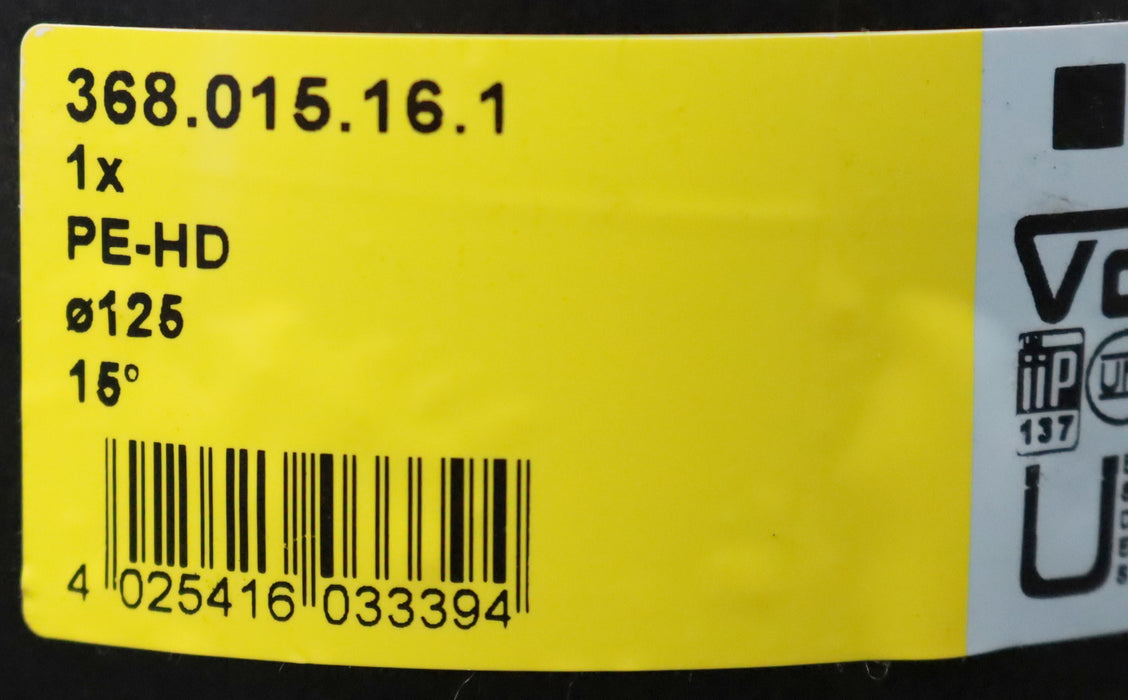 Bild des Artikels GEBERIT-Winkel-15°-mit-langem-Schenkel-Art.Nr.-368.015.16.1-Ø125mm-PE-HD